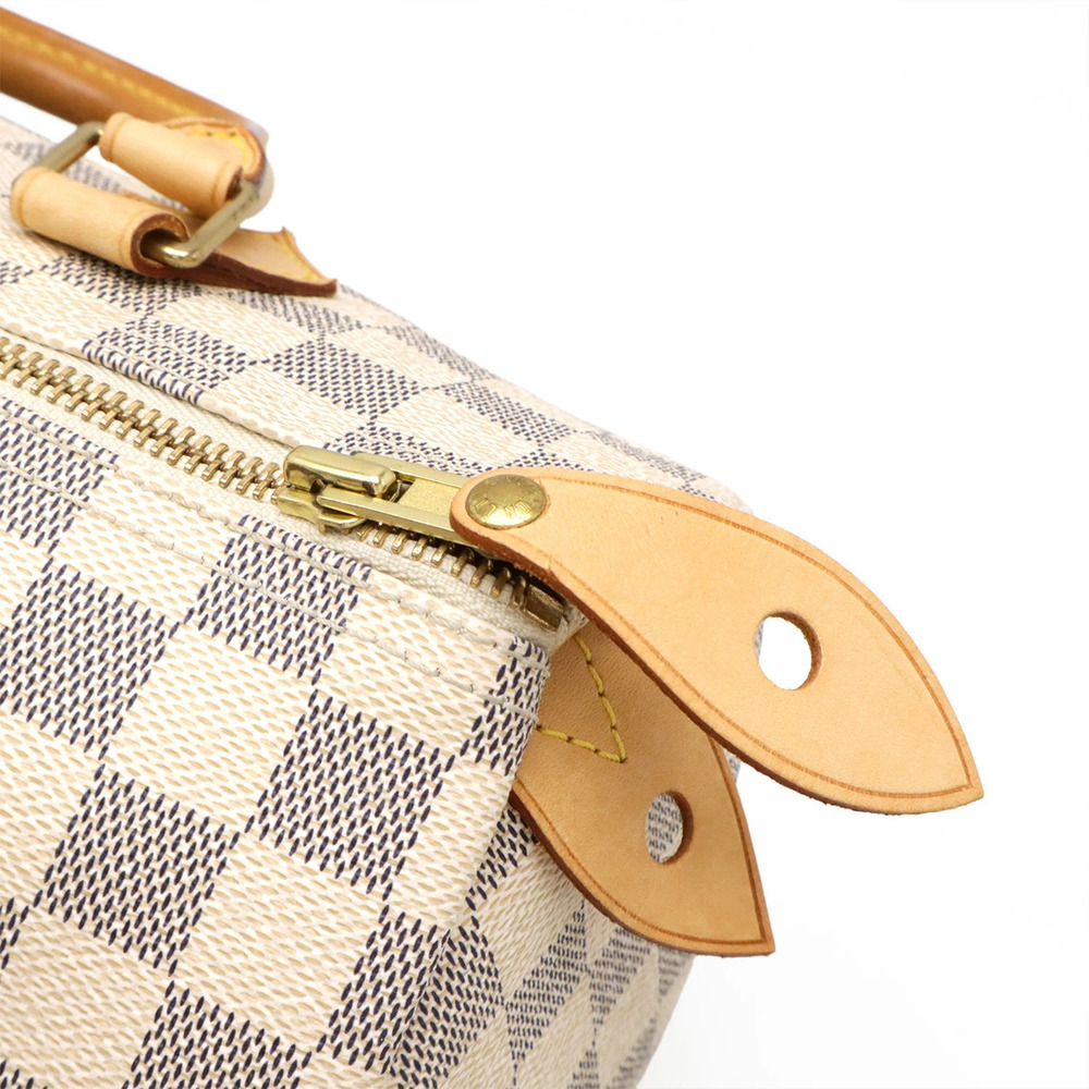 LOUIS VUITTON Damier Azur White Speedy Handbag Boston Bag - Picture 4 of 9